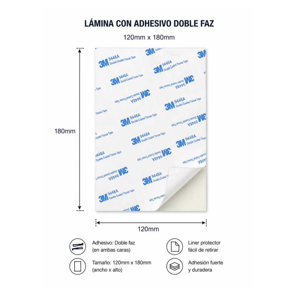 Láminas con Adhesivo Doble Faz 9448A para personalización de Carcasas Transparentes