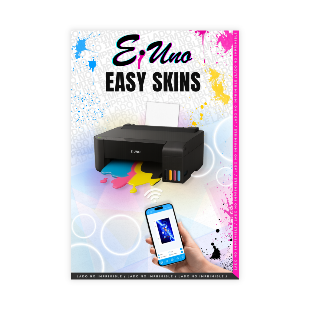 Kit de Láminas Imprimibles E.Uno "Easy Skins" para Personalización de Tapas Traseras (Pack de 50 Unidades)