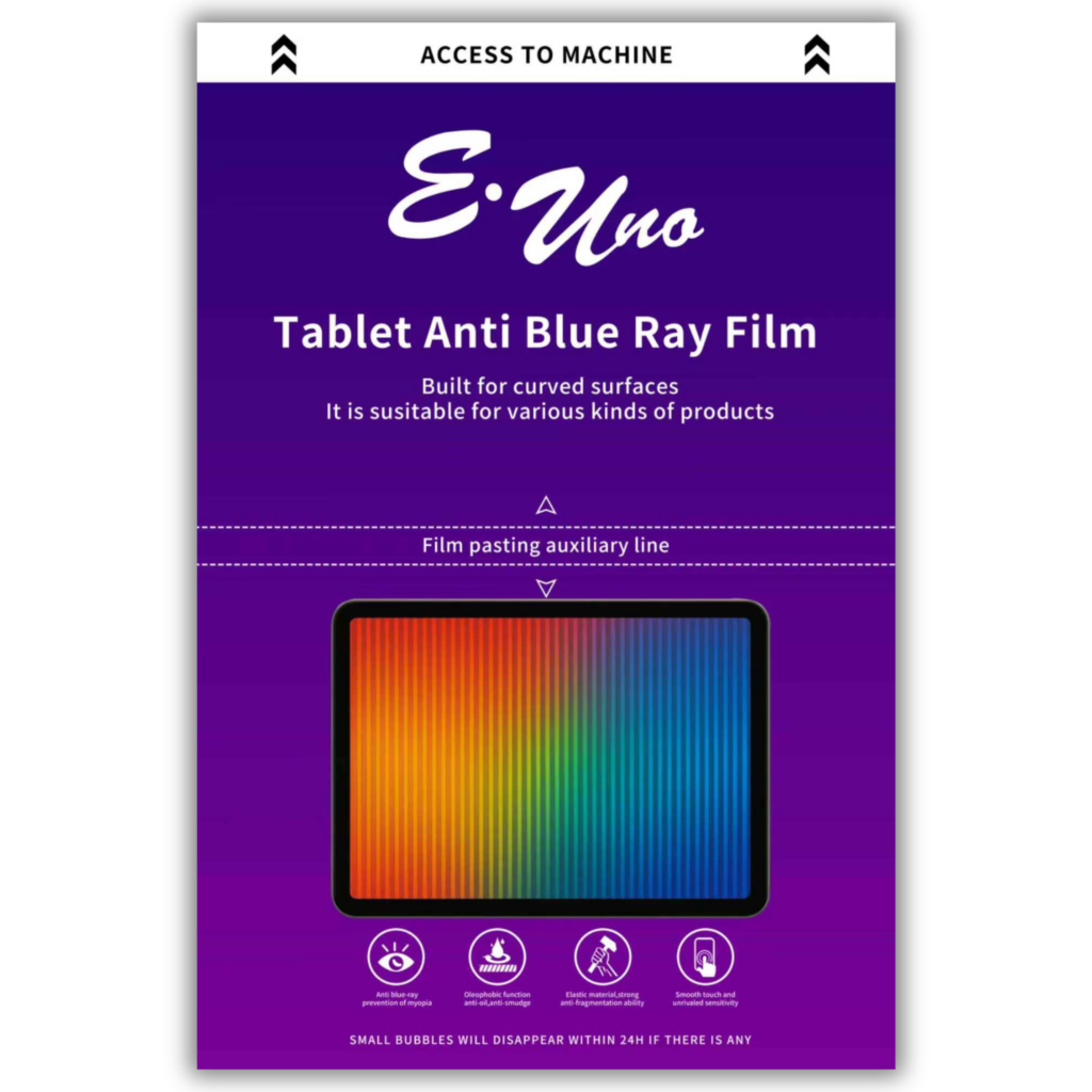 Láminas de TPU Anti Blue-Ray EUNO para Tablet (300 x 200 mm - Caja de 30 Unidades)